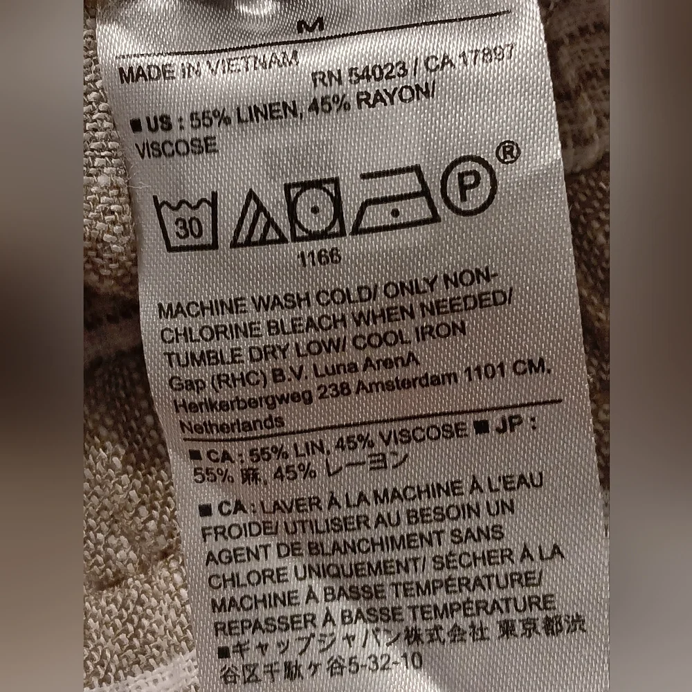 Banana Republic Linen Blend Capri Pants‎ Women Tan SzM Resortwear Vacation